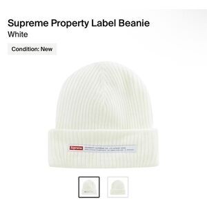 Supreme Property Label Beanie “White”